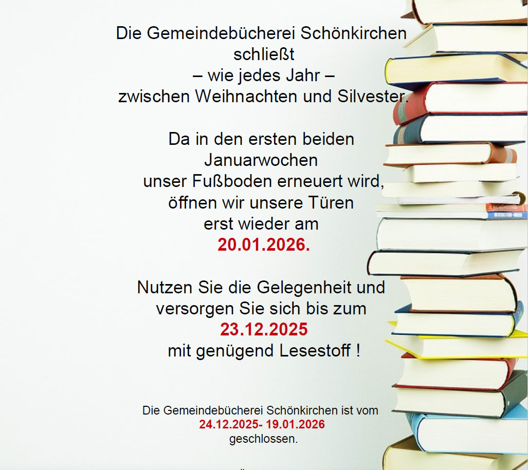 Öffnungszeiten im Dezember '25 und Januar '26
